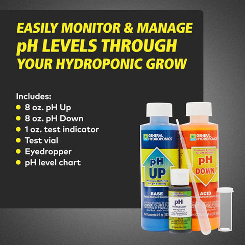 Kit de control de pH de General Hydroponics para una solución nutritiva equilibrada 