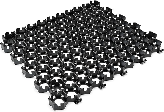 Vodaland Permeable Pavers - HexPave Grass & Gravel Permeable Paver System - 100% Recycled PPE Plastic Pavers, Handles 27,000 lbs, 1" Depth, 65 s.f / 22 Units