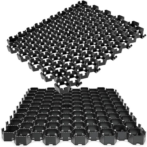 Vodaland Permeable Pavers - HexPave Grass & Gravel Permeable Paver System - 100% Recycled PPE Plastic Pavers, Handles 27,000 lbs, 1" Depth, 65 s.f / 22 Units
