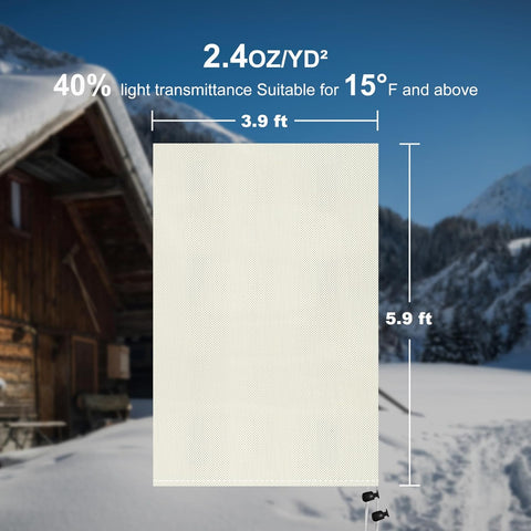 Plant Covers Freeze Protection Winter: 2.4oz 3.9 x 5.9 Ft Tree Covers Freeze Blanket Bags - Outdoor Plants Protector for Garden Shrub Rose Covering Beige (2 Pack)