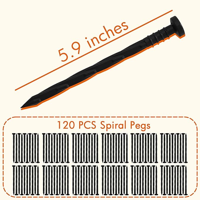 Gardzen 1.5" x100' No Dig Landscape Edging, Garden Edging Border Coil,Paver Edging Lawn Edging Comes with 120 Pcs Spikes