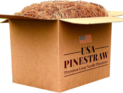 USA Pine Straw - Premium Pine Needle Mulch (Pine Needle Mulch - Covers 100 Sqft 1 Set)