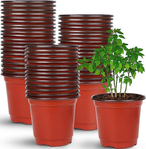 Augshy Maceta para vivero, 110 piezas de macetas de plástico de 4 pulgadas, macetas para iniciar semillas, macetas para sembrar en interiores y exteriores 