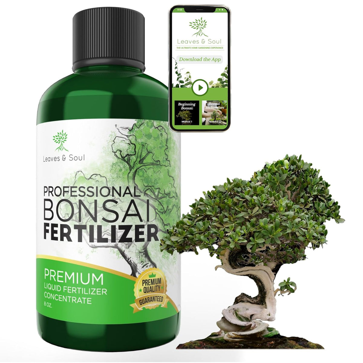 Fertilizante líquido profesional para plantas de bonsái | Concentrado 3-1-2 para Plantas y Árboles Bonsái | Mezcla multiusos y suministros de jardinería | Botella de 8 onzas 