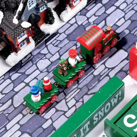 Marspark Christmas Village Accessories 5 x 50 pulgadas Navidad miniatura Road Village Street Mat Navidad Village Snow Street Decoraciones para paisaje de Little Village (estilo camino de grava gris)