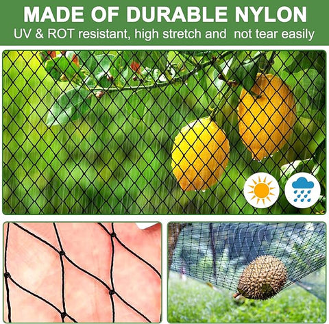Bird Netting - 50’ x 50’ Poultry Netting with 2.4” Square Mesh for Chicken Coop, Bird Netting for Garden Protection, Heavy Duty Nylon Garden Mesh Netting for Fruit Tree Against Aviary, Deer, Squirrel