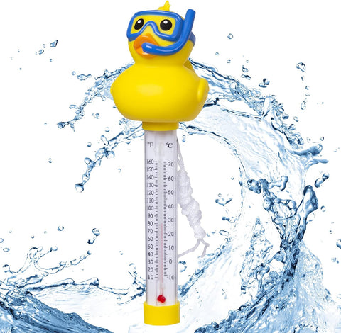 Doli Yearning Swimming Pool Thermometer Floating Easy Read Pond Thermometer with String| Shatter Resistant| for Outdoor & Indoor Swimming Pools, Spas, Hot Tubs| Classic Duck