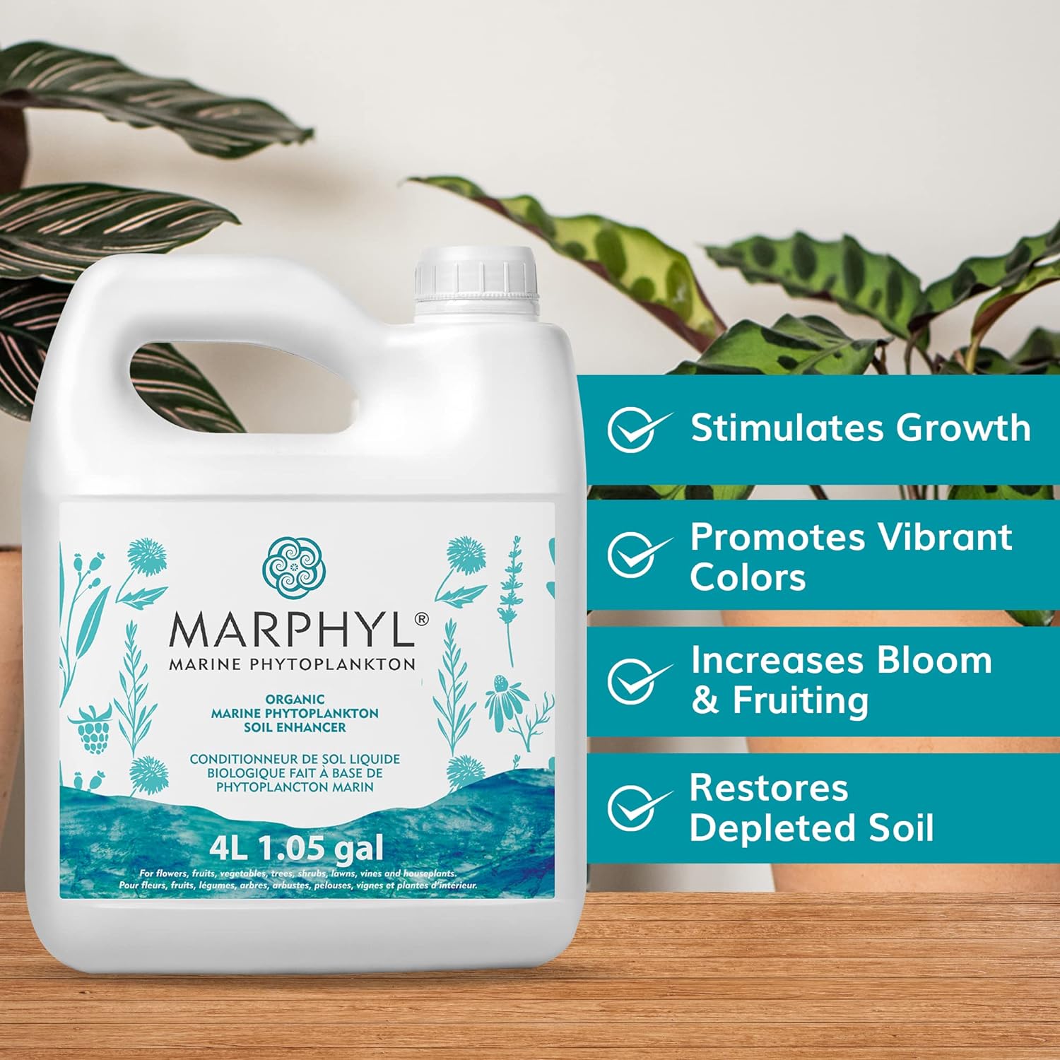 MARPHYL Fertilizante líquido para plantas hidropónicas orgánicas, multiusos, rico en nutrientes para plantas de interior, flores, verduras y suculentas 