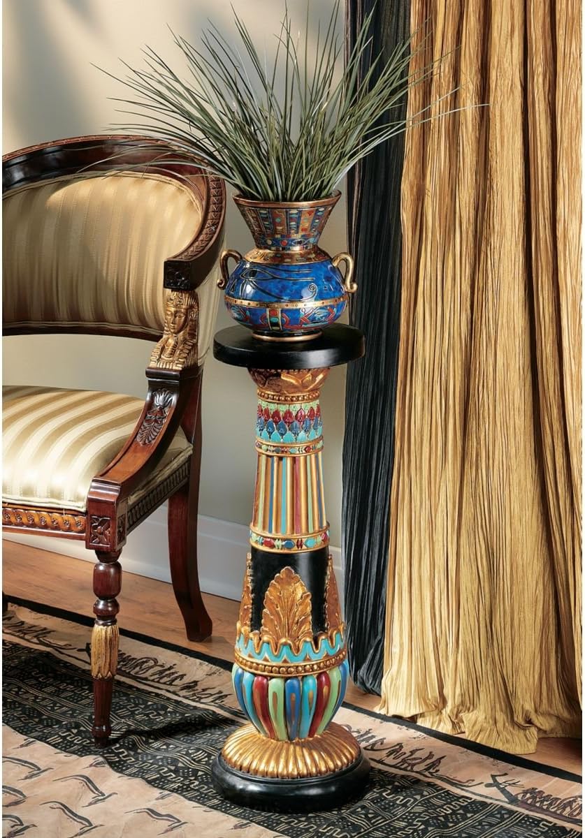 Design Toscano Regal Egyptian Luxor Skulpturaler Sockel, 26 Zoll einzeln