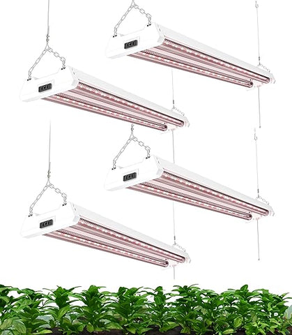 Sunco Lighting Luz LED de cultivo de 4 pies para plantas de interior, 40 W, espectro completo, accesorio suspendido colgante, conectable, enchufable, invernadero durante todo el año para plantas de interior, plántulas, verduras, flores, paquete de 4 