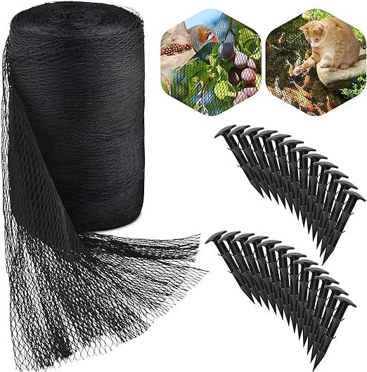 PACETAP Pond Netting Kit 20 x 30 Ft,Pond Netting for Leaves,Koi Pond Cover,Heavy Duty Koi Pond Netting,Pool Protective Cover Netting Protecting Koi Fish from Birds, Cats -Stakes Included