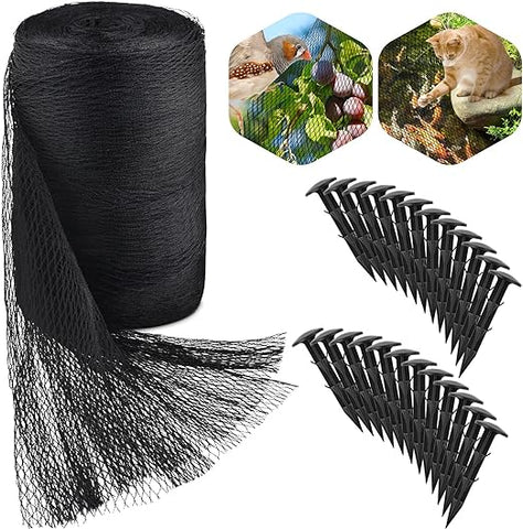 PACETAP Pond Netting Kit 20 x 30 Ft,Pond Netting for Leaves,Koi Pond Cover,Heavy Duty Koi Pond Netting,Pool Protective Cover Netting Protecting Koi Fish from Birds, Cats -Stakes Included