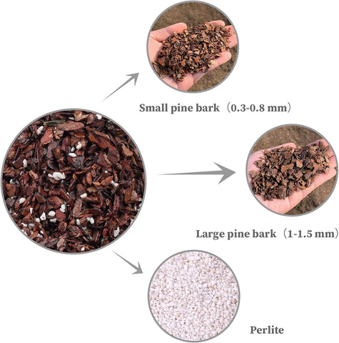 Doter Orchid Potting Mix Orchideenrinde, Mischung aus Kiefernrinde und Perlit, gute Drainage und Wasserspeicherung (1 Quart) 