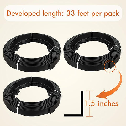Gardzen 1.5" x100' No Dig Landscape Edging, Garden Edging Border Coil,Paver Edging Lawn Edging Comes with 120 Pcs Spikes