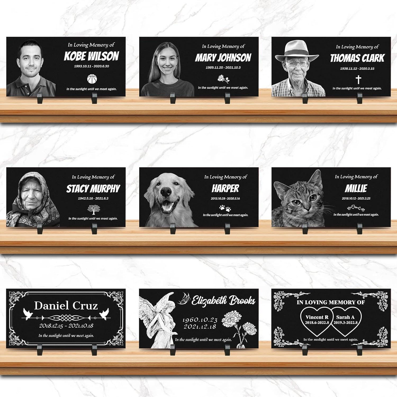 Custom Memorial Plaques for Outdoors Personalized Memorial Stones for Loved Ones Lost Burial Plaques for Humans Photo Grave Marker … (12"x6")