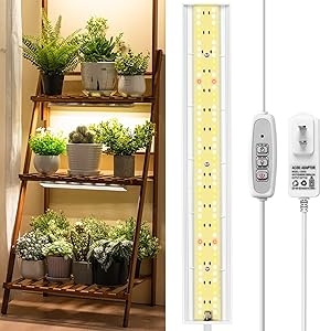 FOXGARDEN Wachstumslicht, Vollspektrum-Pflanzenlichtstreifen für Zimmerpflanzen, 96 helle LED-Wachstumslampe mit automatischem Ein-/Aus-Timer 4/8/12 Stunden, 4 dimmbare Helligkeiten 