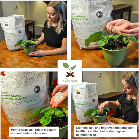 xGarden 8 Quarts Premium-Perlit in Gartenbauqualität – grob und grob 