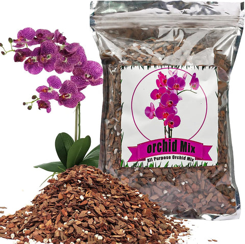 Doter Orchid Potting Mix Orchideenrinde, Mischung aus Kiefernrinde und Perlit, gute Drainage und Wasserspeicherung (1 Quart) 