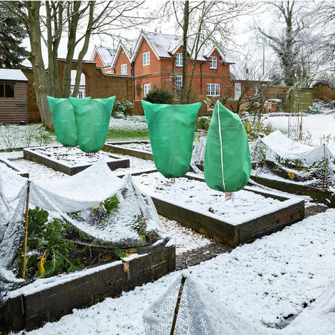 GonLei 2 Packs Plant Covers Freeze Protection 47.7" X 71.7" Large Frost Blankets for Plants Frost Cloth Plant Freeze Protection Tree Covers Freeze Protection Covers Bags with Zipper Drawstring