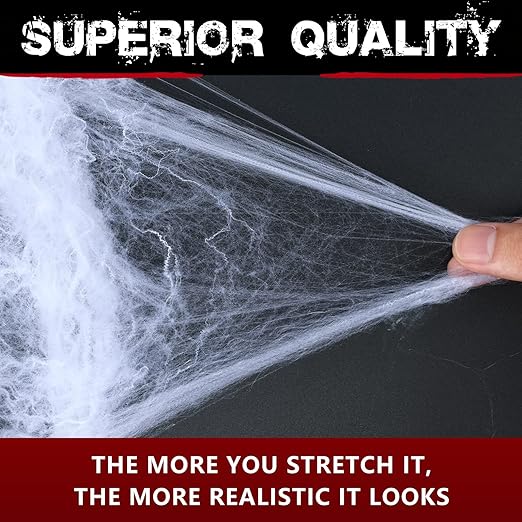 900 sqft Spider Webs Halloween Decorations Bonus with 30 Fake Spiders, Super Stretch Cobwebs for Halloween Indoor and Outdoor Party Supplies