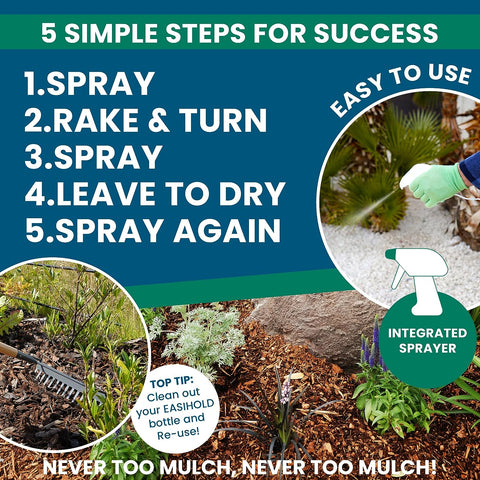 Vuba EASIHOLD - 101oz Mulch Glue for Landscaping and Stabilizing Mulch, Rocks and Pea Gravel with Easy Applicator. Lasts up to 3 Years, Non Toxic, Ready to Use.