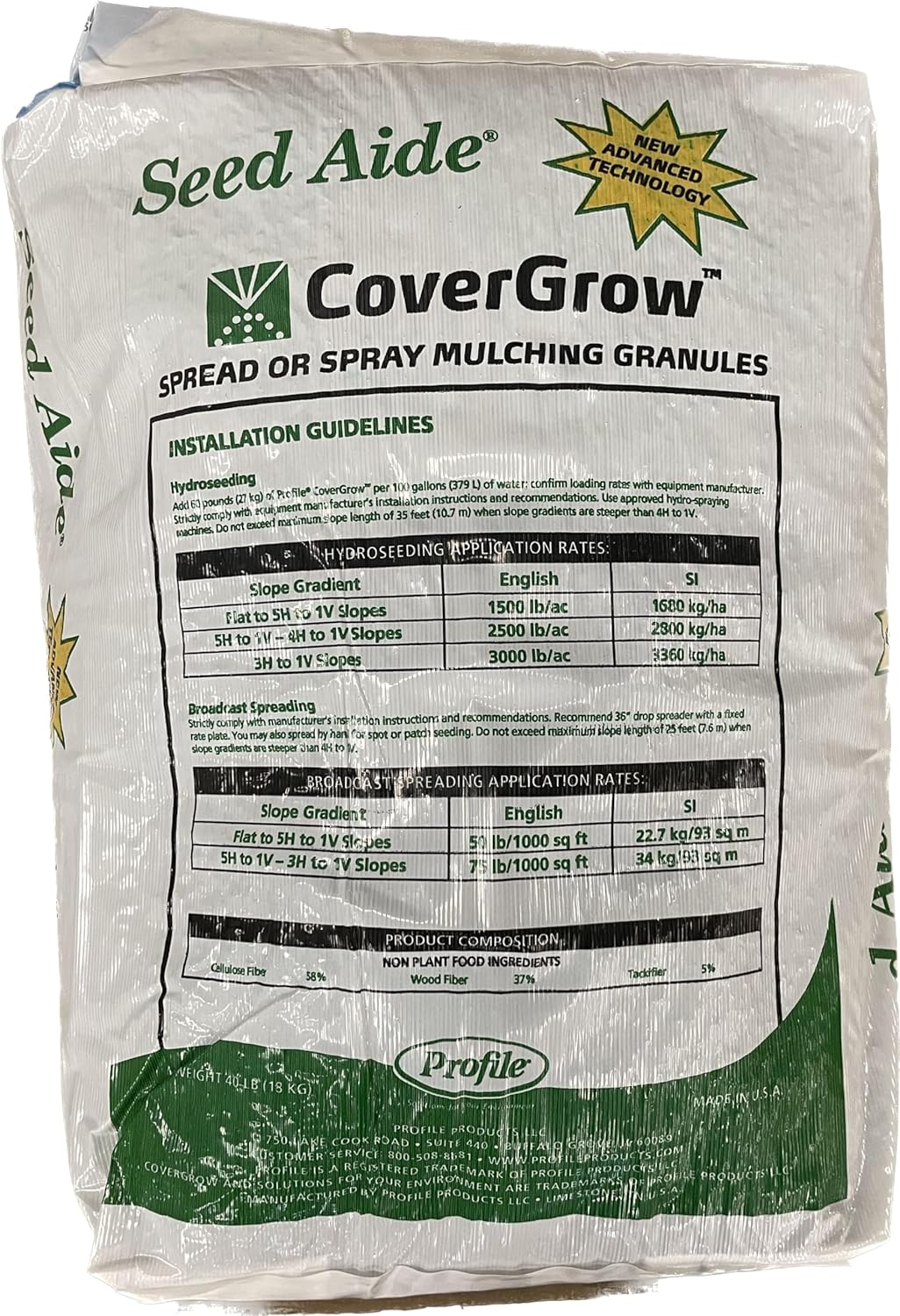 Samen-Startpellets – Profilprodukte Seed Aide Cover Grow, expandierende wasserspeichernde Pellets, Hydro-Seed-Pellets, handverbreitete Pellets, Broadcast-verbreitete Pellets (40 lbs) 