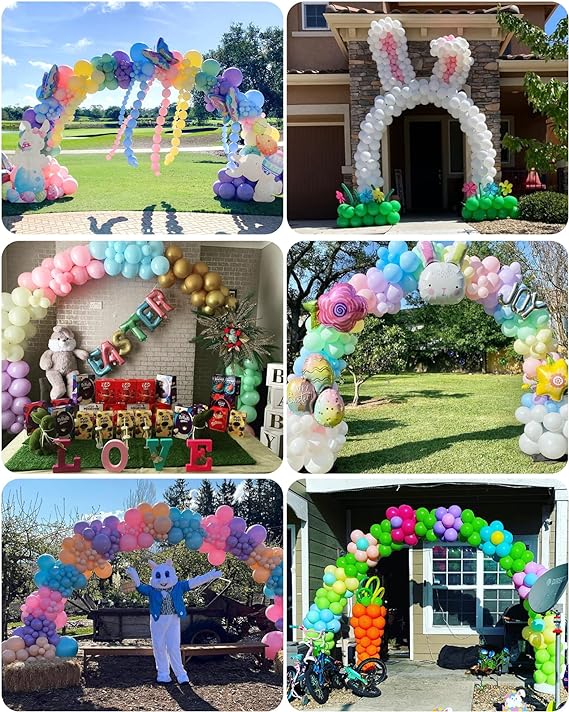 YALLOVE Kit de soporte para arco de globos de 21 pies, combinación libre de ancho y alto (por ejemplo, 10 pies x 7,5 pies), conveniente para montar y desmontar 