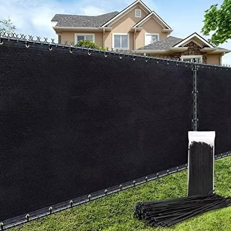 AofeiGa 180GSM 6ft x 50ft Fence Privacy Screen Heavy Duty Fence Cover Garden Wall Backyard Black