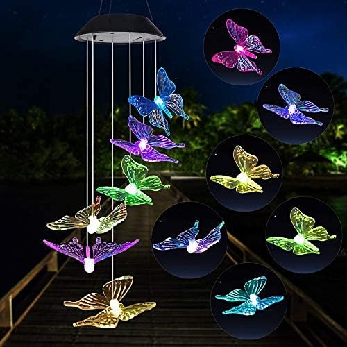 Campanilla de viento solar de colibrí al aire libre, regalo para papá, mamá, abuela, esposa, hija, hermana, tía, abuela, mujeres, decoración al aire libre para patio, jardinería