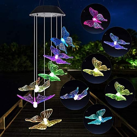 Campanilla de viento solar de colibrí al aire libre, regalo para papá, mamá, abuela, esposa, hija, hermana, tía, abuela, mujeres, decoración al aire libre para patio, jardinería