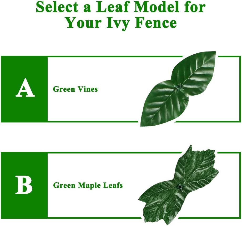 iCover - Rejilla para valla de privacidad de hiedra artificial, 39 x 118 pulgadas, junta reforzada para evitar que las hojas se caigan, paneles de setos sintéticos, enredaderas verdes, valla decorativa para exteriores, jardín
