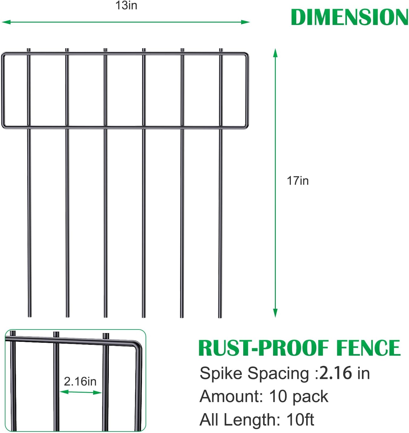 Packung mit 25 Tierkäfigen, 17 Altkästen x 27 großen Stücken, dekorativem Gartengarten aus rostfreiem Stahlblech, Gartenrandzaun für Hunde, Kegeln und Gartenständern. 