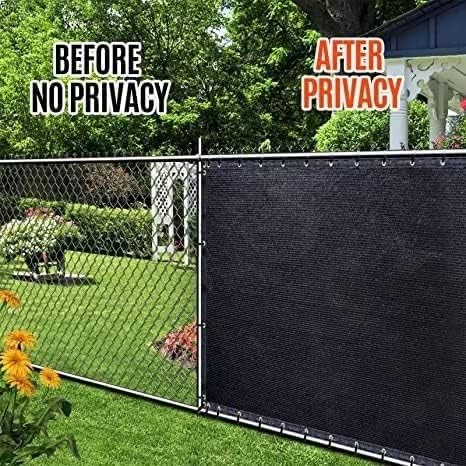 AofeiGa 180GSM 6ft x 50ft Fence Privacy Screen Heavy Duty Fence Cover Garden Wall Backyard Black