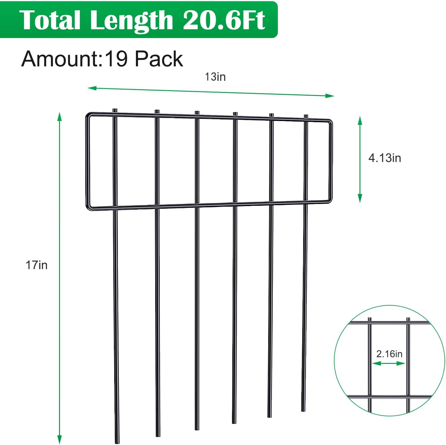 Packung mit 25 Tierkäfigen, 17 Altkästen x 27 großen Stücken, dekorativem Gartengarten aus rostfreiem Stahlblech, Gartenrandzaun für Hunde, Kegeln und Gartenständern. 