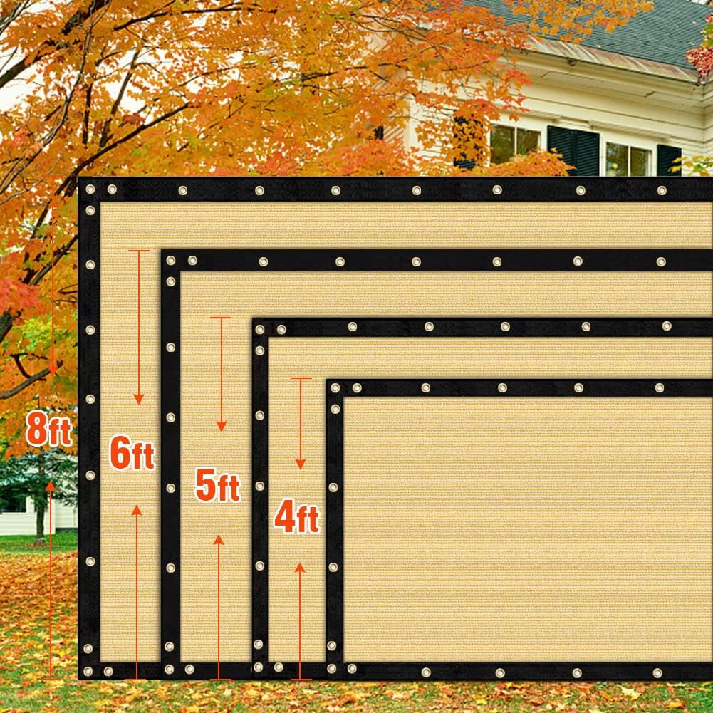 iCover – Privatsphärenschutzgebiet mit 6 x 50 Stück, Barrera de Malla para Brisas de Jardín, Fijaciones de Forzadas y Ojales de Latón Inklusive, Farbe Marron 