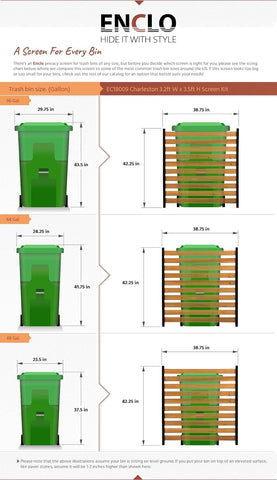 Enclo Privacy Screens EC18009 Charleston - Kit de valla de privacidad para exteriores de madera, con listones sin excavación, 38 pulgadas de ancho x 42 pulgadas de alto, 2 paneles