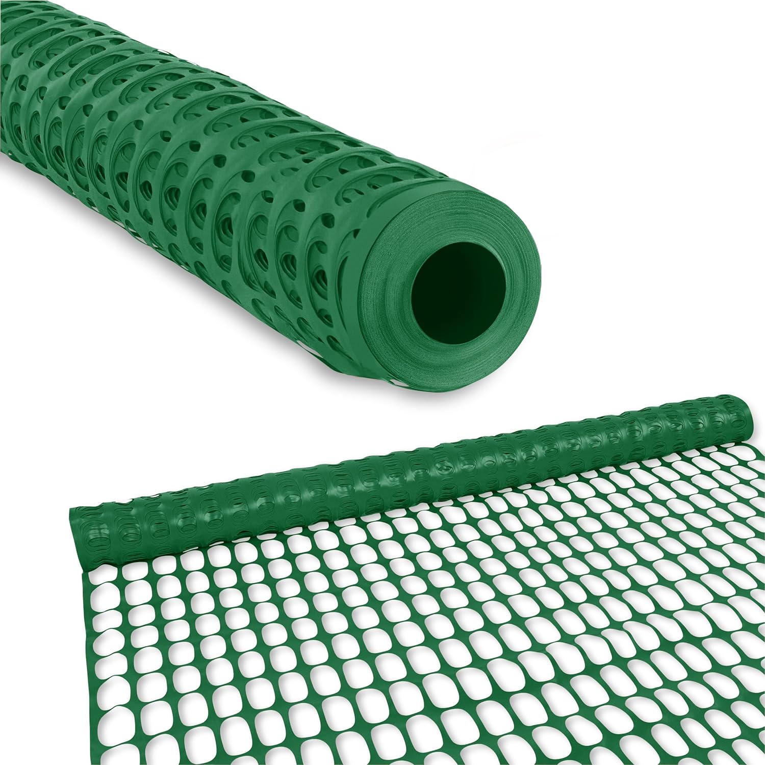 BISupply 4x100 ft Temporary Fencing for Yard - Green Outdoor Plastic Construction Fencing Roll for Dogs, Garden and Events