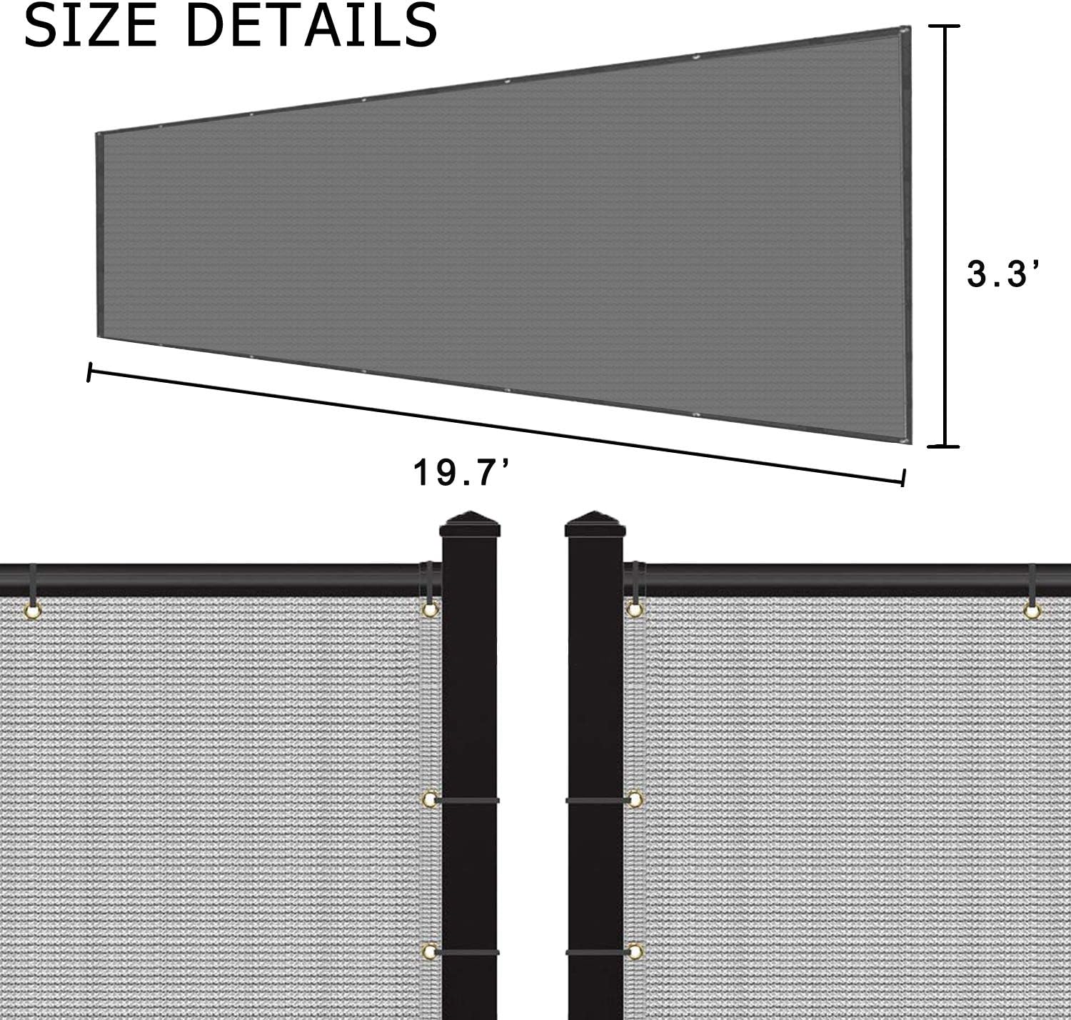 SUNLAX 3'x10' Black Balcony Privacy Screen Fence Windscreen Cover Fabric Shade Netting Mesh Cloth with Grommets UV Protection for Patio, Backyard, Porch, Railing Shield 90%