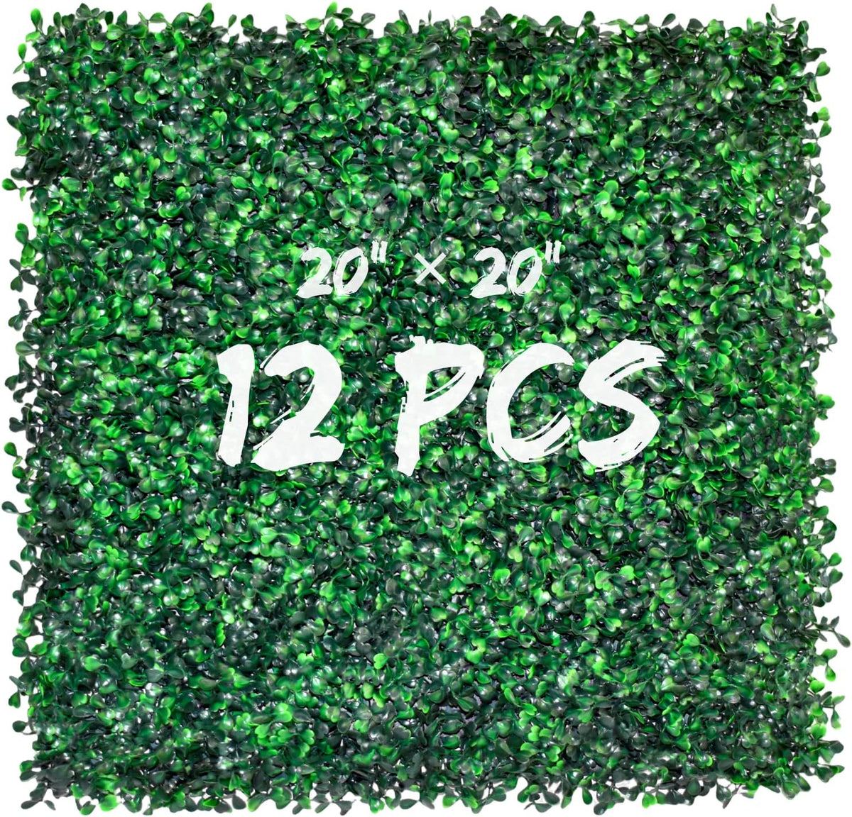 Decwin 12 Pcs 20” X 20” UV Stable Artificial Boxwood Panels Boxwood Hedge Grass Wall Green Wall Greenery Backdrop Panels Wall for Indoor Outdoor Decor Garden Fence