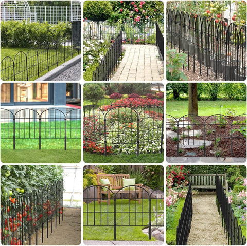 Decorative Garden Fence No Dig Fencing 12 Pack, 13ft (L) x 24in (H) Rustproof Metal Wire Panel Border Animal Barrier,Apply to Dog Fencing Outdoor for The Yard