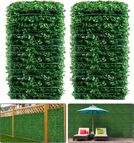 Aboofx Paneles de pared de césped artificial, paquete de 12 paneles de pared de boj de 10 x 10 pulgadas (8.4 pies cuadrados) para decoración de pared interior, paneles de pared de fondo de césped para valla de jardín, pared vegetal, decoración de Navidad