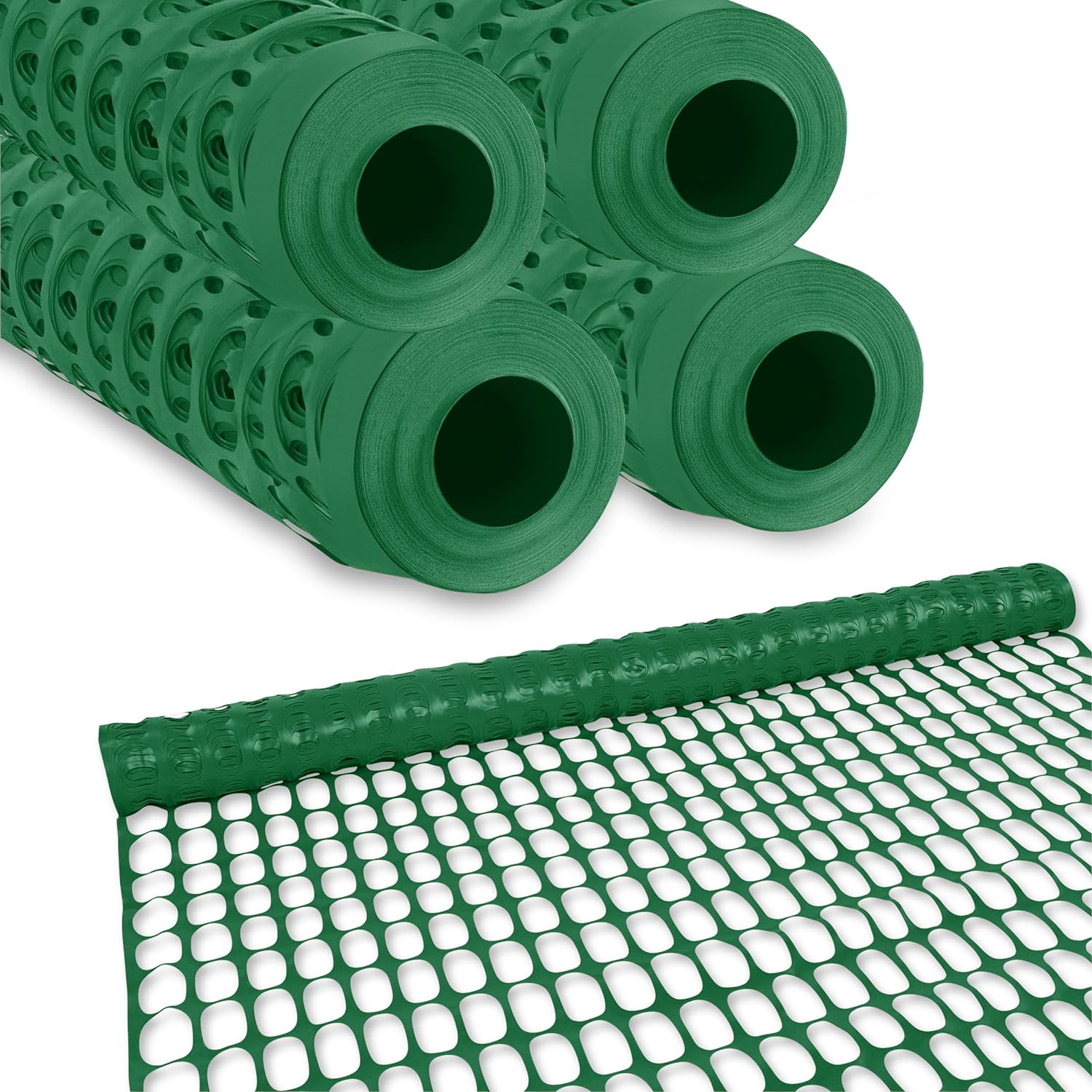 BISupply 4x100 ft Temporary Fencing for Yard - Green Outdoor Plastic Construction Fencing Roll for Dogs, Garden and Events