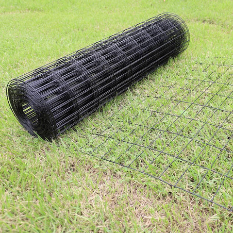 FOREHOGAR Valla de alambre soldada con revestimiento de PVC negro de 48 pulgadas x 50 pies, 2 pulgadas x 3 pulgadas 16GA, rollo de cercado de borde de jardín, malla de alambre de metal con revestimiento de vinilo para patio, protección de plantas vegetale