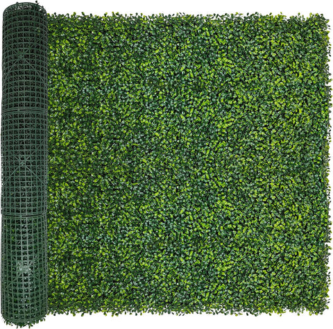 ODTORY Artificial Grass Wall Panel Backdrop,10 X 10 in 12P(8.4 sqft) UV-Anti Greenery Boxwood Panels for Indoor Outdoor Green Wall Decor & Ivy Fence Covering Privacy